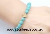 CGB9411 8mm, 10mm amazonite & cross hematite power beads bracelets