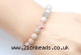 CGB9421 8mm, 10mm matte sunstone & cross hematite power beads bracelets