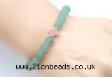 CGB9424 8mm, 10mm matte green aventurine & cross hematite power beads bracelets