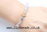 CGB9426 8mm, 10mm matte montana agate & cross hematite power beads bracelets