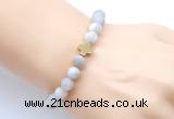 CGB9428 8mm, 10mm matte white crazy lace agate & cross hematite power beads bracelets