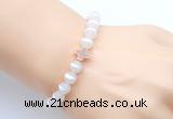 CGB9430 8mm, 10mm matte Tibetan agate & cross hematite power beads bracelets