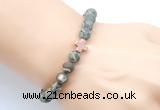 CGB9436 8mm, 10mm matte rhyolite & cross hematite power beads bracelets