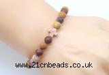 CGB9437 8mm, 10mm matte mookaite & cross hematite power beads bracelets