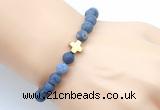 CGB9439 8mm, 10mm matte dumortierite & cross hematite power beads bracelets