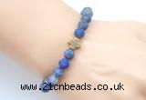 CGB9440 8mm, 10mm matte lapis lazuli & cross hematite power beads bracelets