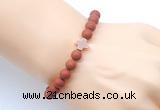 CGB9443 8mm, 10mm matte red jasper & cross hematite power beads bracelets