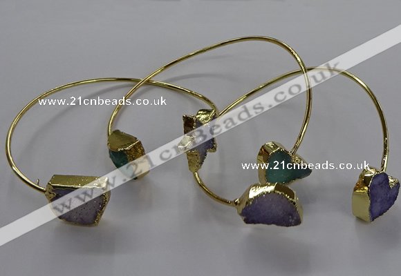 CGB945 13*18mm - 18*18mm freeform druzy agate bangles