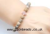 CGB9453 8mm, 10mm matte picture jasper & cross hematite power beads bracelets