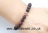 CGB9456 8mm, 10mm matte red tiger eye & cross hematite power beads bracelets