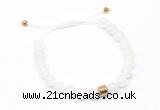 CGB9460 8mm, 10mm white jade & drum hematite adjustable bracelets