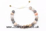 CGB9489 8mm, 10mm bamboo leaf agate & drum hematite adjustable bracelets