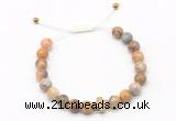 CGB9496 8mm, 10mm yellow crazy lace agate & cross hematite adjustable bracelets