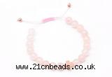 CGB9511 8mm, 10mm rose quartz & cross hematite adjustable bracelets