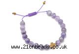 CGB9512 8mm, 10mm dogtooth amethyst & cross hematite adjustable bracelets