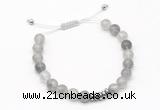 CGB9524 8mm, 10mm cloudy quartz & rondelle hematite adjustable bracelets