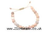 CGB9531 8mm, 10mm matte sunstone & cross hematite adjustable bracelets