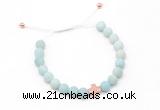 CGB9533 8mm, 10mm matte amazonite & cross hematite adjustable bracelets