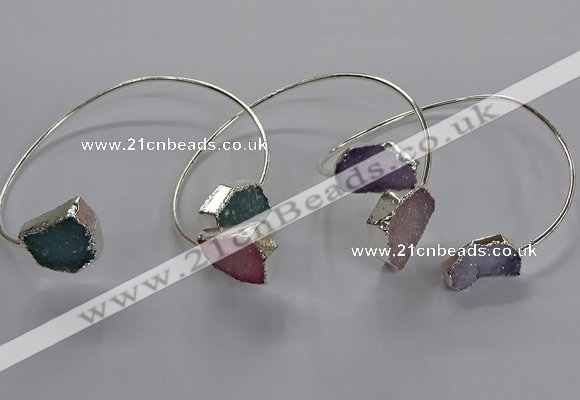 CGB955 13*18mm - 15*20mm freeform druzy agate bangles wholesale