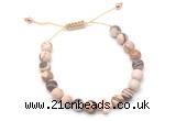 CGB9555 8mm, 10mm matte Australian zebra jasper & cross hematite adjustable bracelets