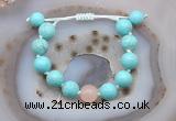 CGB9601 12mm round blue howlite & rose quartz adjustable bracelets