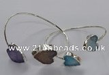 CGB965 15*15mm - 18*18mm heart druzy agate bangles wholesale