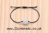 CGB9914 Fashion 12mm white jade adjustable bracelet jewelry