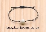 CGB9921 Fashion 12mm white fossil jasper adjustable bracelet jewelry