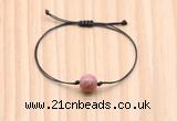 CGB9922 Fashion 12mm pink wooden jasper adjustable bracelet jewelry