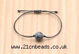 CGB9946 Fashion 12mm snowflake obsidian adjustable bracelet jewelry