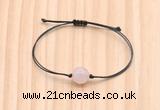 CGB9992 Fashion 12mm faceted rose quartz adjustable bracelet jewelry