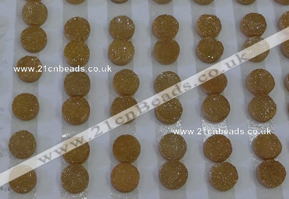 CGC104 12mm flat round druzy quartz cabochons wholesale