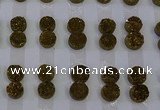 CGC109 12mm flat round druzy quartz cabochons wholesale