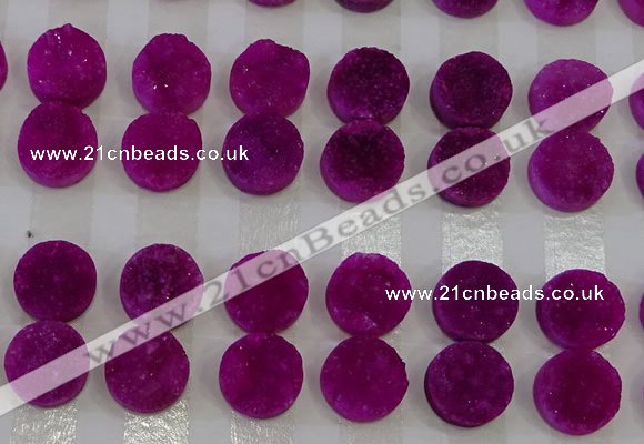 CGC112 14mm flat round druzy quartz cabochons wholesale