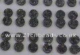 CGC113 14mm flat round druzy quartz cabochons wholesale