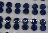 CGC114 14mm flat round druzy quartz cabochons wholesale