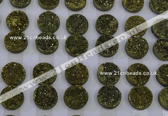 CGC121 16mm flat round druzy quartz cabochons wholesale