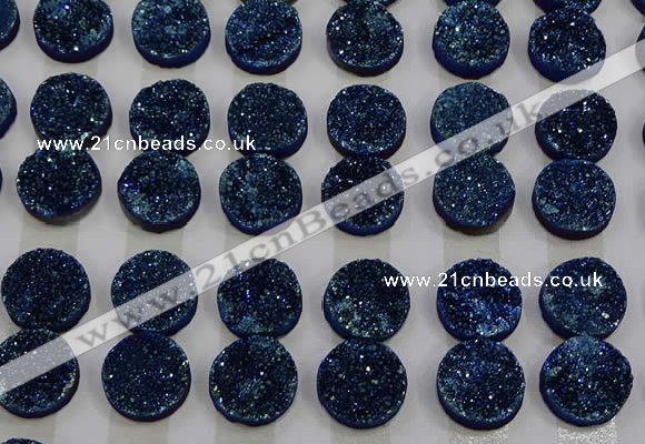 CGC126 16mm flat round druzy quartz cabochons wholesale