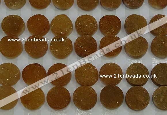 CGC127 16mm flat round druzy quartz cabochons wholesale