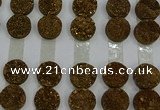 CGC130 18mm flat round druzy quartz cabochons wholesale