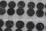 CGC131 18mm flat round druzy quartz cabochons wholesale