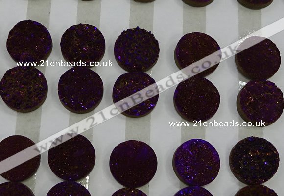 CGC133 18mm flat round druzy quartz cabochons wholesale