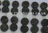 CGC134 18mm flat round druzy quartz cabochons wholesale