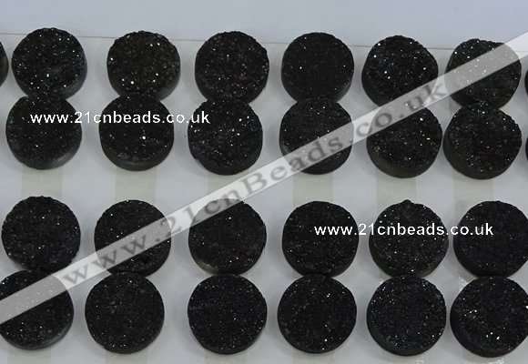 CGC135 18mm flat round druzy quartz cabochons wholesale