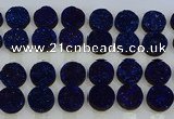 CGC142 20mm flat round druzy quartz cabochons wholesale