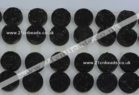 CGC143 20mm flat round druzy quartz cabochons wholesale