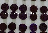 CGC145 20mm flat round druzy quartz cabochons wholesale