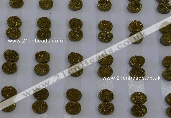 CGC150 8*10mm oval druzy quartz cabochons wholesale
