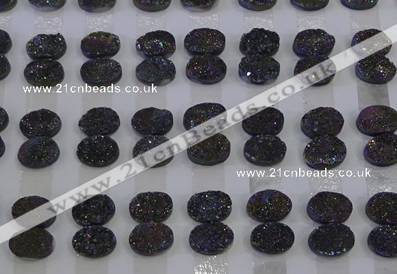 CGC154 8*10mm oval druzy quartz cabochons wholesale