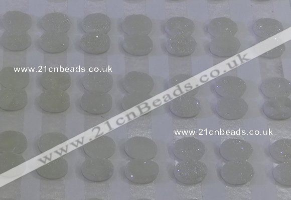 CGC157 8*10mm oval druzy quartz cabochons wholesale